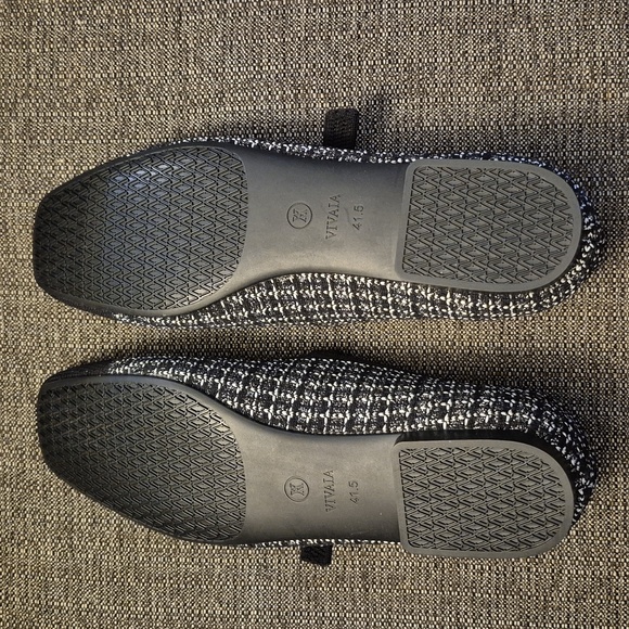 Vivaia Margot Square Toe Black/White Mary Jane Flats Size 10 (41.5) - Picture 7 of 10